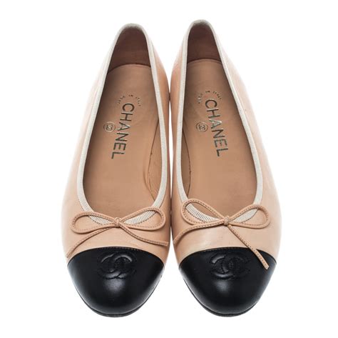 chanel flats two tone|chanel ballet flats price euro.